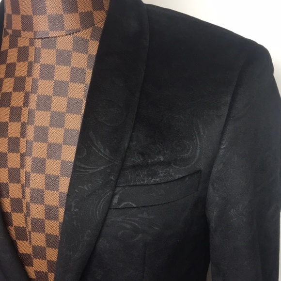 👑🖤🖤👑Tallia-BlackVelvet Paisley Print Blazer 36R - Picture 3 of 7